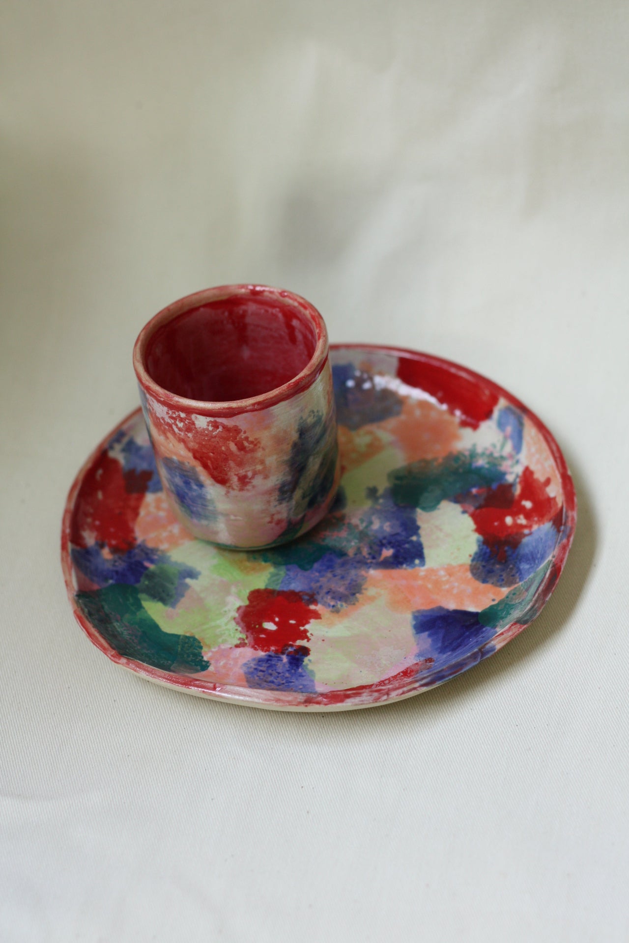 Czarka i talerz malowany