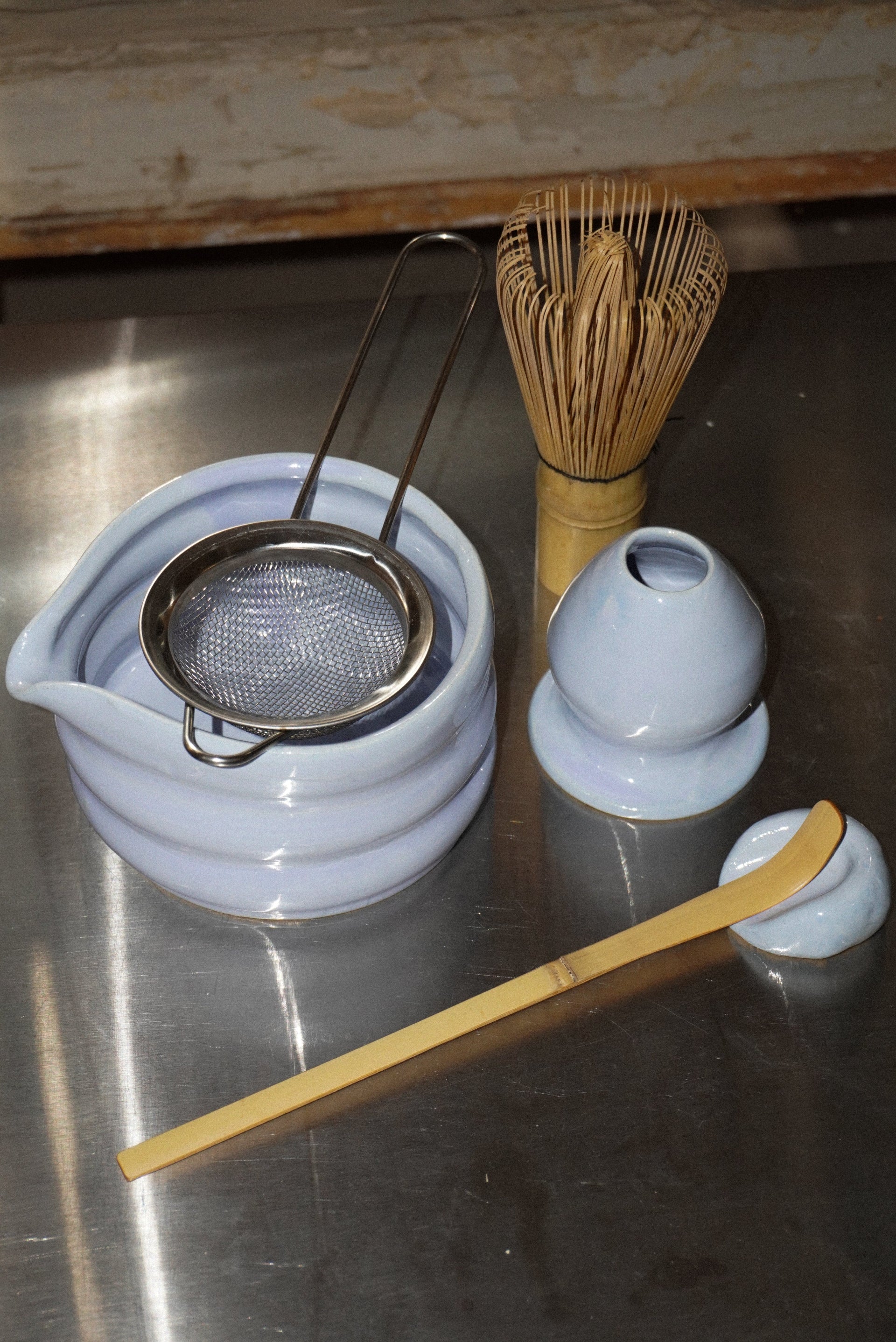 Zestaw do matchy icy blue z lyzka