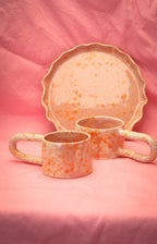 Zestaw sunset talerz i filiżanki