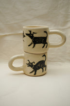 Kubki dwa w czarne psy